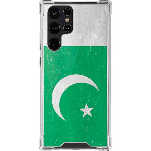 Pakistan Flag Distressed Galaxy S22 Ultra Clear Case